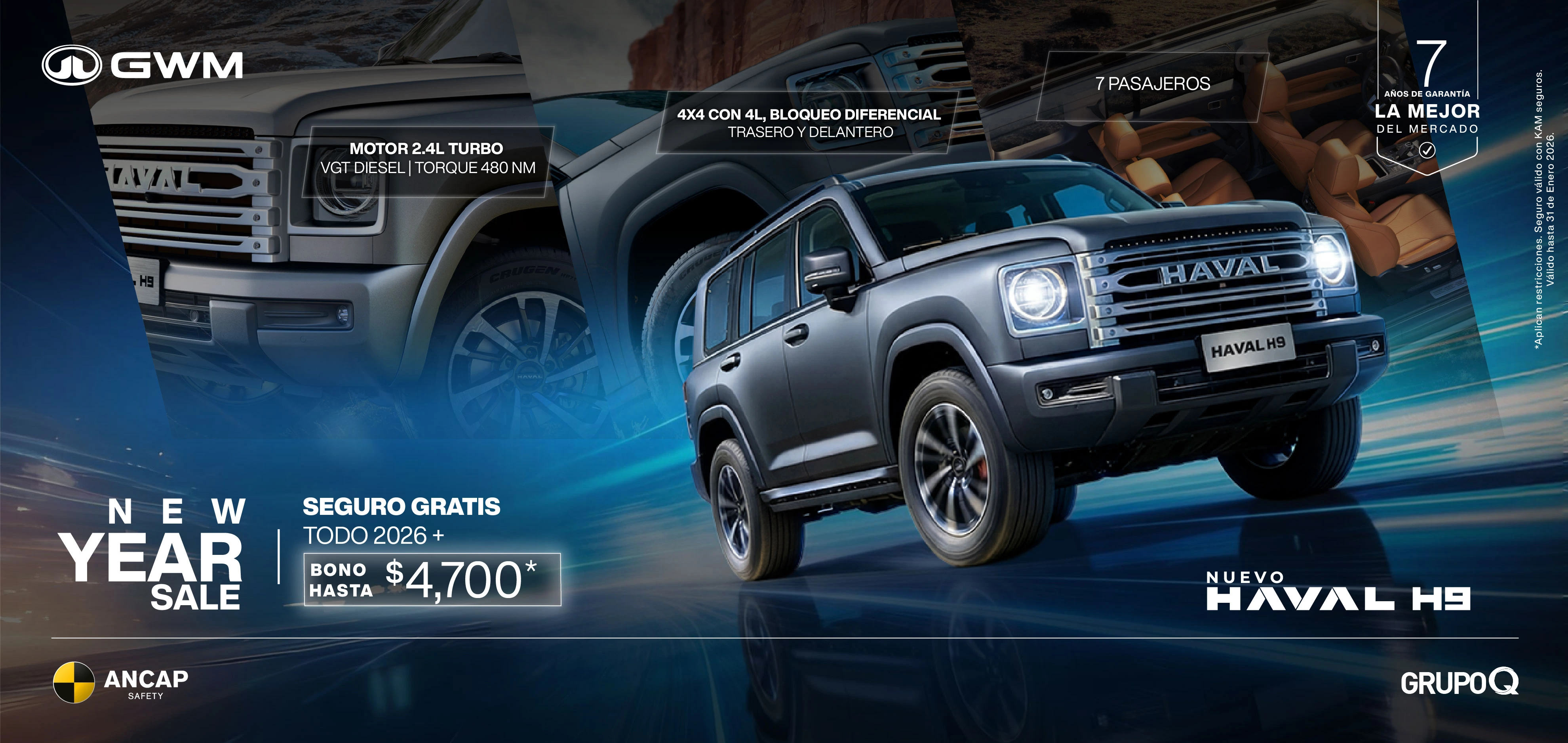 GWM - NUEVO Haval H9 - TURBO DIÉSEL - 7 PASAJEROS - Grupo Q